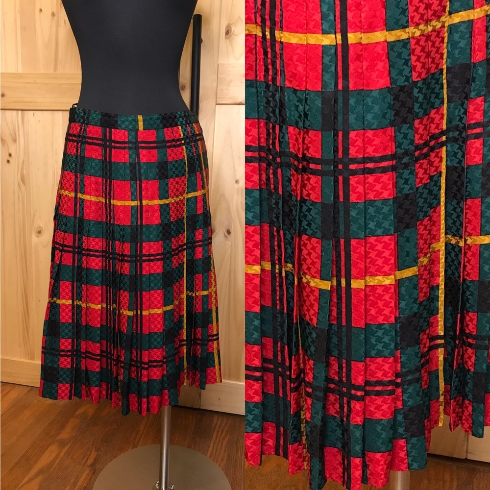 80’s union label Adolfo N Y   silk pleated skirt